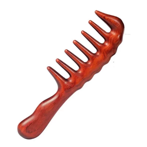Ahşap Sandal Ağacı Gugu Masaj Yüz Masaj Gua Sha Saç Tarağı Model 6 - Resim 3