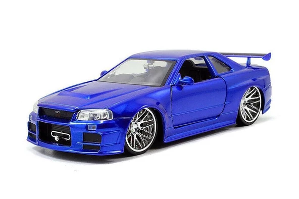 Jada 1:24 Hızlı Ve Öfkeli Fast And Furious Brian's Nissan Skyline GT-R [BNR34] Mavi Model Araba