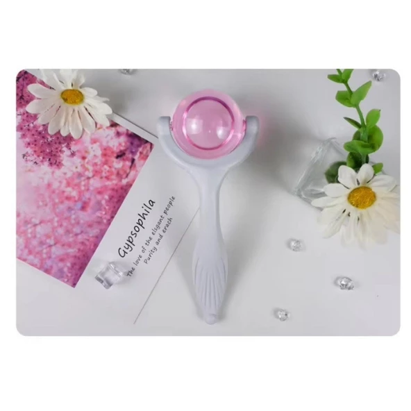 Face İce Roller Sıcak ve Soğuk Gua Sha Yüz Masaj Silindiri Pembe Renk - Resim 3