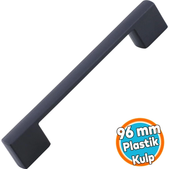 Mobilya Kulp Siyah Çekmece Mutfak Dolap Dolabı Kulpu Kulbu Kulpları (SERT PLASTİK) 96 mm