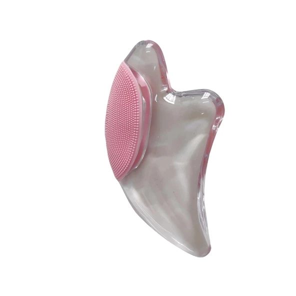 Guasha Masaj Aparatı Kristal Yüz Temizleme ve Gua Sha Masaj Aparatı Pembe Renk - 2