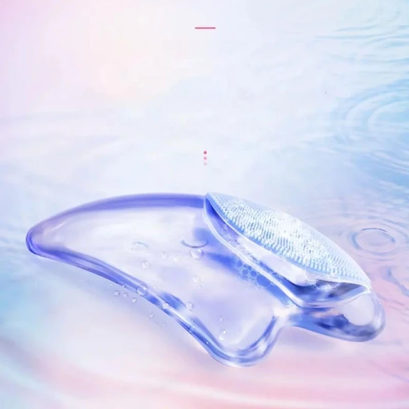 Guasha Masaj Aparatı Kristal Yüz Temizleme ve Gua Sha Masaj Aparatı Mavi Renk - 4