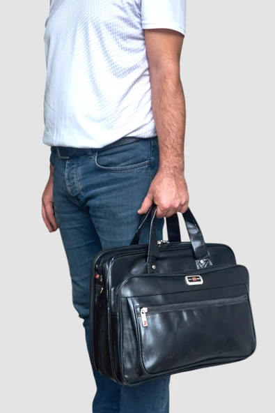 Lederax Suni Deri Körüklü Evrak Portföy 15,6 inç Laptop Çantası LD518 - 3