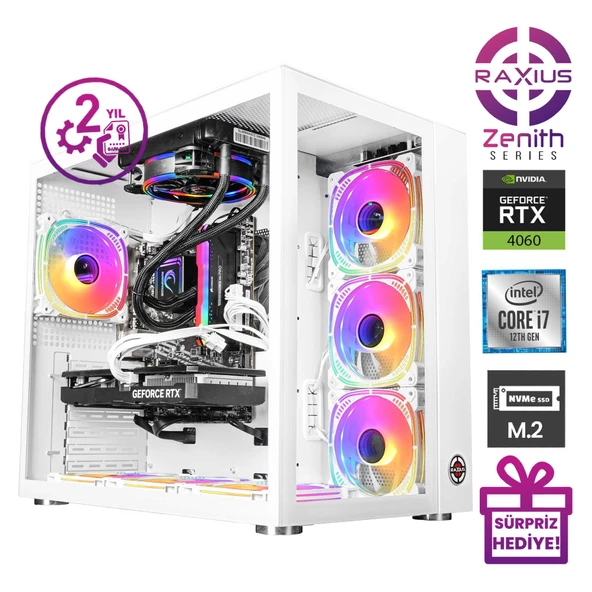 RaXius Zenith Z2-i7-4060-127F07 i7-12700F RTX4060 64GB 1TBSSD FreeDOS Gaming Masaüstü Bilgisayar - 2