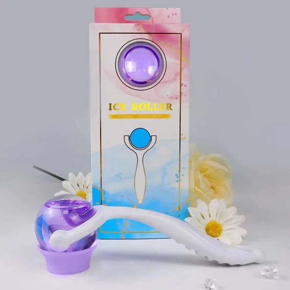 Face İce Roller Sıcak ve Soğuk Gua Sha Yüz Masaj Silindiri Mor Renk