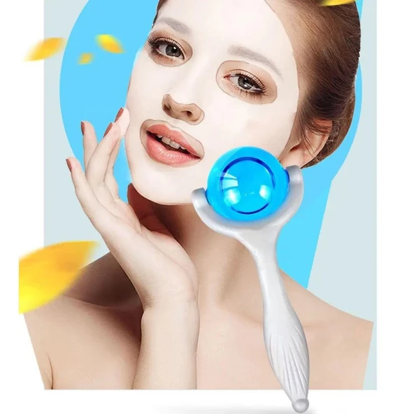 Face İce Roller Sıcak ve Soğuk Gua Sha Yüz Masaj Silindiri Mavi Renk - 2