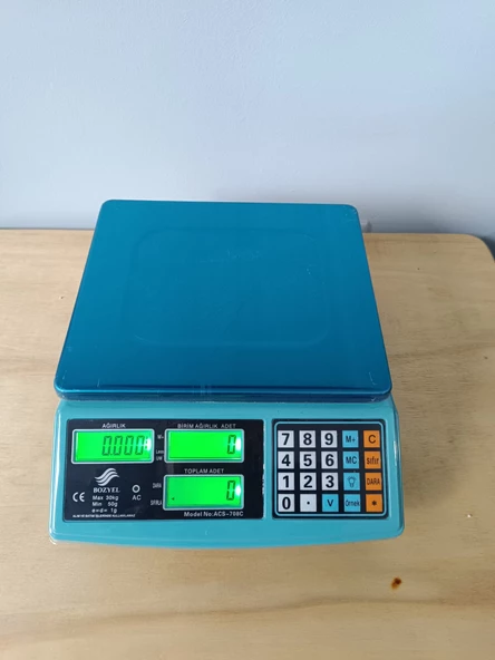 30 Kg-1 gr Hassas Adet Parça Sayım Terazisi-Hassas Sayıcı Tartı-Metal Kefeli - 5