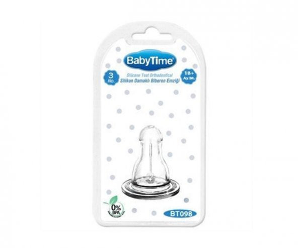 Baby Time BT098 Silikon Klasik Biberon Emziği No:3 - 2