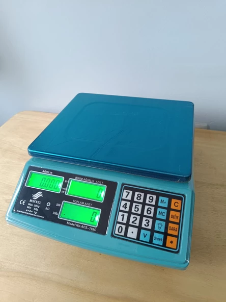 30 Kg-1 gr Hassas Adet Parça Sayım Terazisi-Hassas Sayıcı Tartı-Metal Kefeli