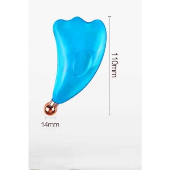 Face İce Roller Sıcak ve Soğuk Yüz Masaj Gua Sha Aparatı Mavi Renk - Resim 2