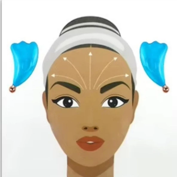Face İce Roller Sıcak ve Soğuk Yüz Masaj Gua Sha Aparatı Mavi Renk - Resim 4