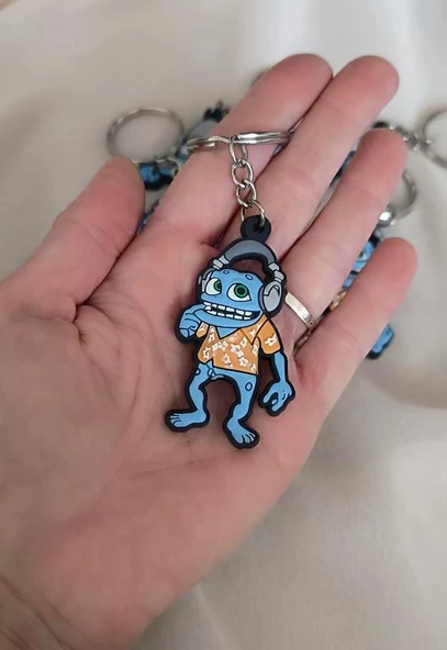 Anahtarlık 6 Adet Sevimli Crazy Frog Araba Çanta Cüzdan Süsü - Resim 2