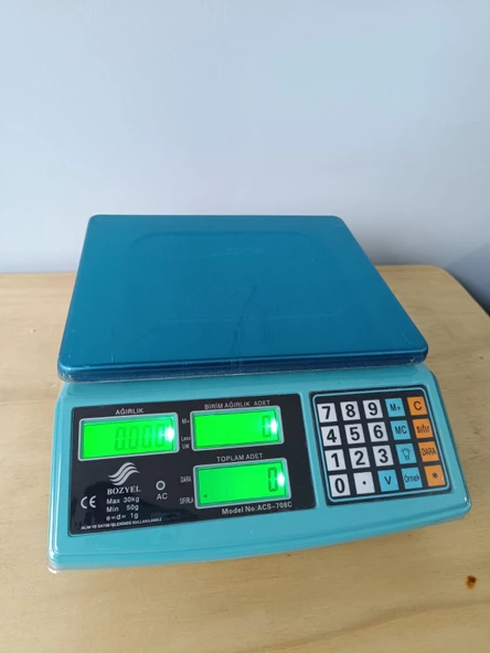 30 Kg-1 gr Hassas Adet Parça Sayım Terazisi-Hassas Sayıcı Tartı-Metal Kefeli - 2