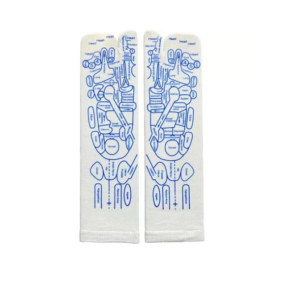 Ayak Refleksoloji Çorap Masaj  Seti (1 Çift Çorap ve 2 Adet Refleksoloji Çubuğu) - Resim 2