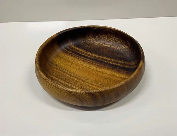 Ahşap Bombeli Sunumluk Kase 15 CM