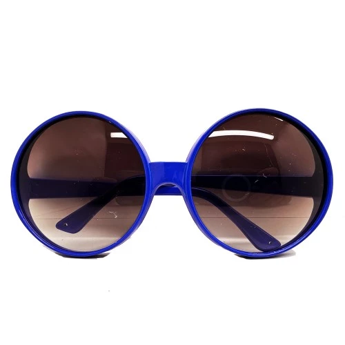 Periboia Yuvarlak Yeşilçam 80 li 90 lı Yıllar Parti Gözlüğü Retro Mavi Renk - 2