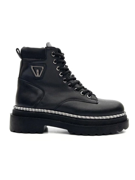 Potinonline K35 Kadın Kalın Taban Sim Detay Kısa Postal Bot - 7