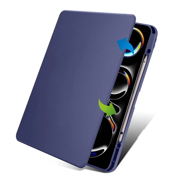 Apple iPad Pro 13 2024 Kılıf Redclick Termik Kalem Bölmeli Dönebilen Standlı Kılıf - 4