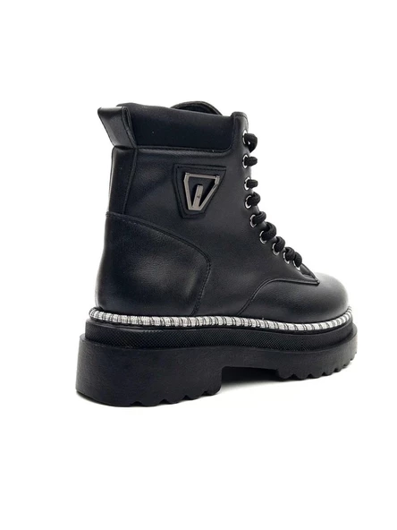 Potinonline K35 Kadın Kalın Taban Sim Detay Kısa Postal Bot - 9