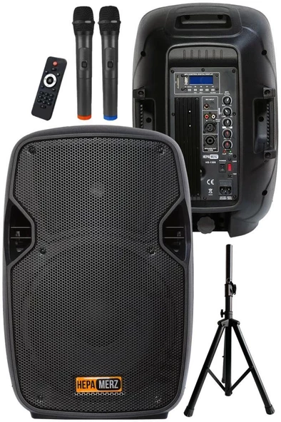 Hepa Merz HS-1300-PAK Taşınabilir Portatif Ses Sistemi Seti 10 İnç (İKİLİ 1300W+450W) - 2