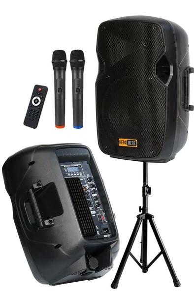 Hepa Merz HS-1300-PAK Taşınabilir Portatif Ses Sistemi Seti 10 İnç (İKİLİ 1300W+450W) - 5