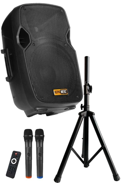 Hepa Merz HS-1300A Mikrofonlu Taşınabilir Portatif Ses Sistemi Seti 10 İnç 1300W - 2