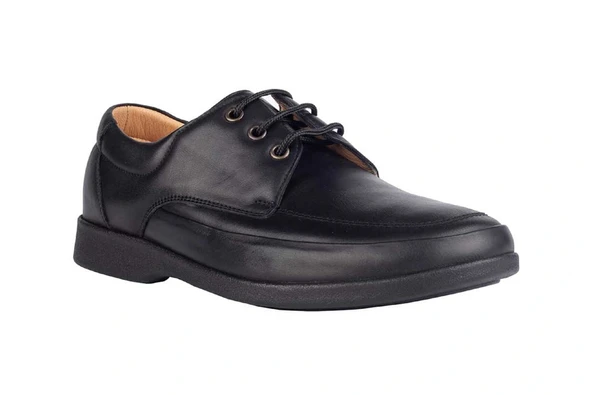 Erkek Anatomik Konfor Ayakkabısı Geniş Kalıp-504 - SİYAH - Resim 3