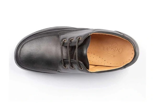 Erkek Anatomik Konfor Ayakkabısı Geniş Kalıp-504 - SİYAH - Resim 4