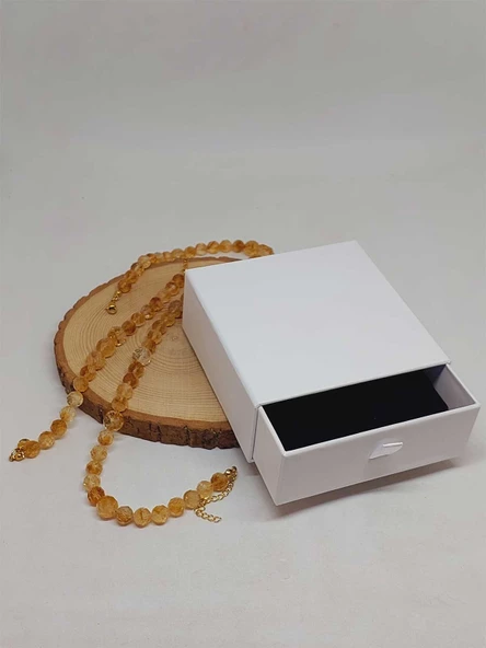 Parlayan Yıldızlar Serisi Sitrin Taşı Kolye & Bileklik Seti - 3