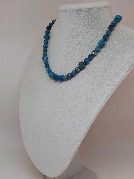 Parlayan Yıldızlar Serisi Apatit Taşı Tasarım Kolye - Resim 5