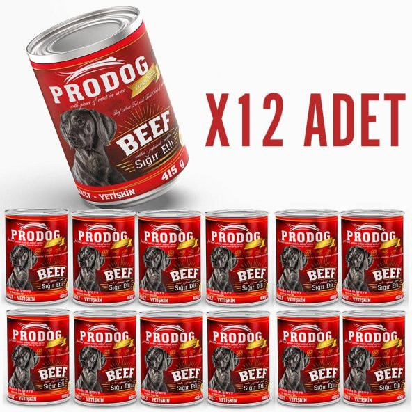 Prodog Beef  Sığır Etli Yetişkin Köpek Konservesi 400 gr X 12 Adet