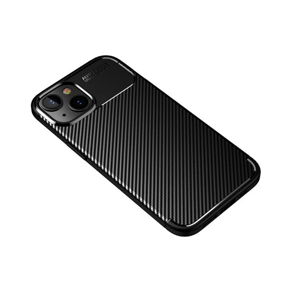 iPhone 14 / 13 Kılıf Focus Carbon Desen Silikon Arka Kapak - 5