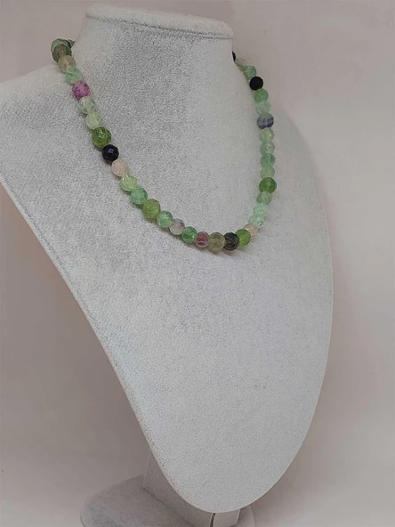 Parlayan Yıldızlar Serisi Florit Taşı Tasarım Kolye - Resim 4