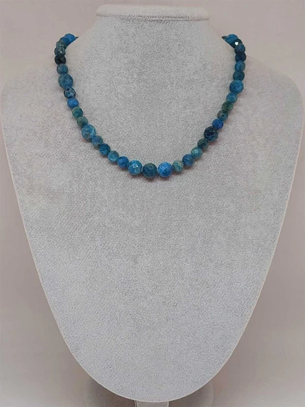 Parlayan Yıldızlar Serisi Apatit Taşı Tasarım Kolye - Resim 2