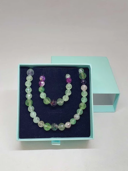 Parlayan Yıldızlar Serisi Florit Taşı Kolye & Bileklik Seti - Resim 6