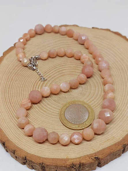 Parlayan Yıldızlar Serisi Güneş Taşı Tasarım Kolye - Resim 3