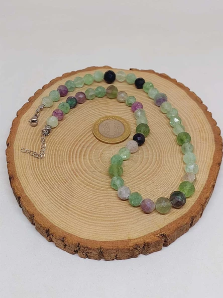 Parlayan Yıldızlar Serisi Florit Taşı Tasarım Kolye - Resim 3