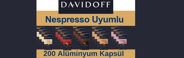 DAVİDOFF 20X10 Adet Kapsül Kahve (Nespresso Uyumlu) davidoff 5 çeşit