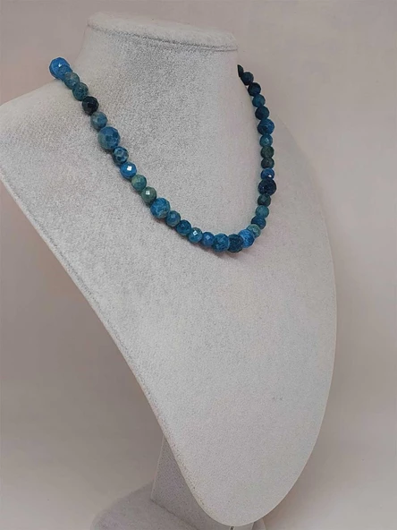 Parlayan Yıldızlar Serisi Apatit Taşı Tasarım Kolye - Resim 4