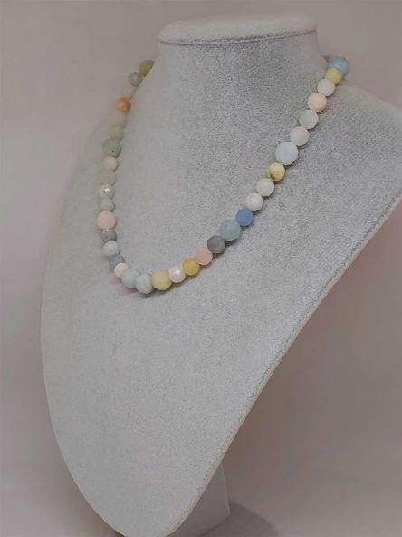 Parlayan Yıldızlar Serisi Morganit Taşı Tasarım Kolye - Resim 5