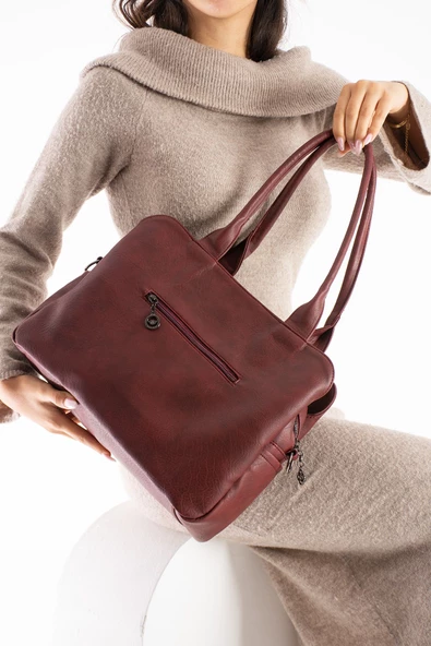 Mega Bag 8 Bölmeli İçi Tamamen Astarlı Hafif Tasarım Omuz Çantası - 2