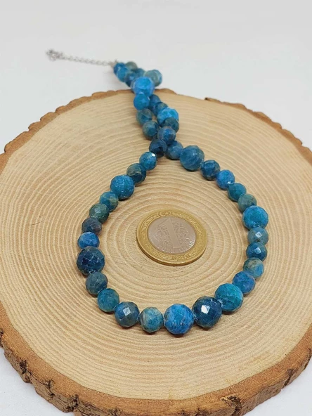 Parlayan Yıldızlar Serisi Apatit Taşı Tasarım Kolye - Resim 3