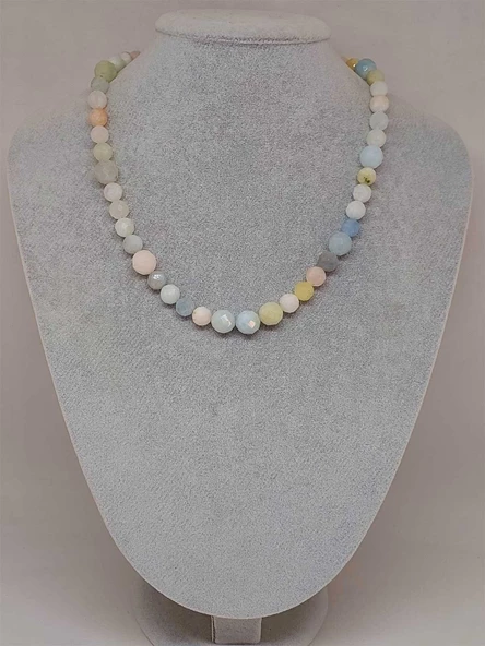 Parlayan Yıldızlar Serisi Morganit Taşı Tasarım Kolye - Resim 2