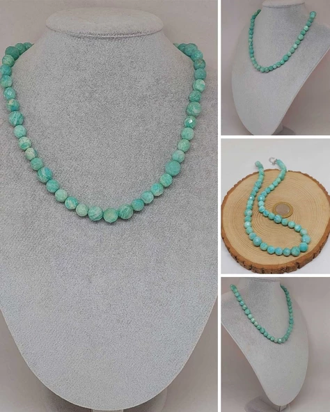 Parlayan Yıldızlar Serisi Amazonit Taşı Tasarım Kolye ürün görseli