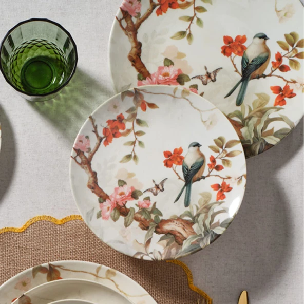 GÜRAL PORSELEN Camelia 24 Parça 6 Kişilik Yemek Takımı 41902 - Resim 2