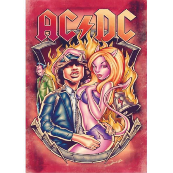 ACDC RETRO AHŞAP TABLO (MZK-23)