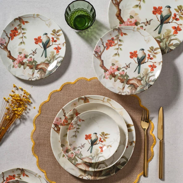 GÜRAL PORSELEN Camelia 24 Parça 6 Kişilik Yemek Takımı 41902 ürün görseli 1