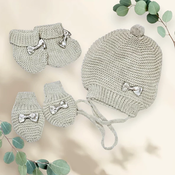 Triko Bebek Bere Eldiven Patik Set - 7