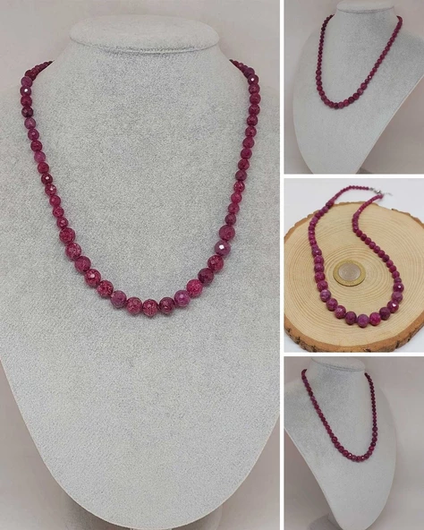 Parlayan Yıldızlar Serisi Yakut Taşı Tasarım Kolye