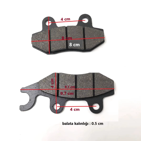 Algaride  Motorsiklet 125cc ve 150cc scooter kulaklı model disk fren balata takımı - 2